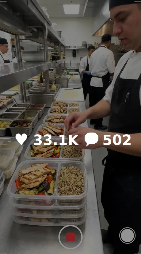 Meal prep brand Instagram reel with 33.1K likes